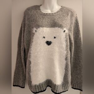 Yumi Knit Cozy Gray Polar Bear Sweater. EU Size 14. ( Med/Large)